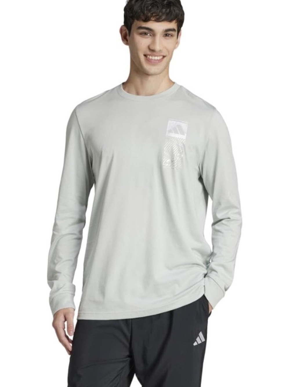 Adidas Tech Metallic Long Sleeve Tee Wonder Silver Men’s XL🩶✨